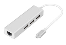 Charger l&#39;image dans la galerie, Adaptateur Speedex USB C vers Ethernet avec type C, 3 ports USB 2.0 HUB, adaptateur LAN pour carte réseau RJ-45
