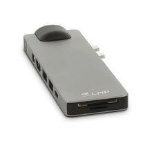 Charger l&#39;image dans la galerie, Station d&#39;accueil compacte LMP USB-C HDMI 4K 8 ports, argent
