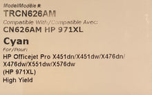 Charger l&#39;image dans la galerie, Staples Cartouche d&#39;encre cyan à haut rendement remise à neuf pour HP 971XL (TRCN626AM/STCN626AM)
